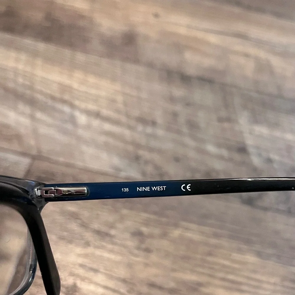 Nine West NW5187 Blue Grey Rectangular Eyeglasses FRAMES Rhinestone 51-16-135